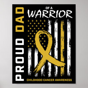 Poster Homme Or Fier Papa Sensibilisation au Cancer Infan