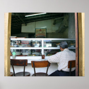 Poster Homme qui mange seul