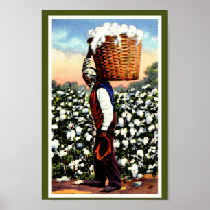Poster Homme Vintage de terrain en coton d'Amérique noire