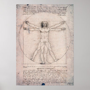 Poster Homme vitruvien, Léonard de Vinci
