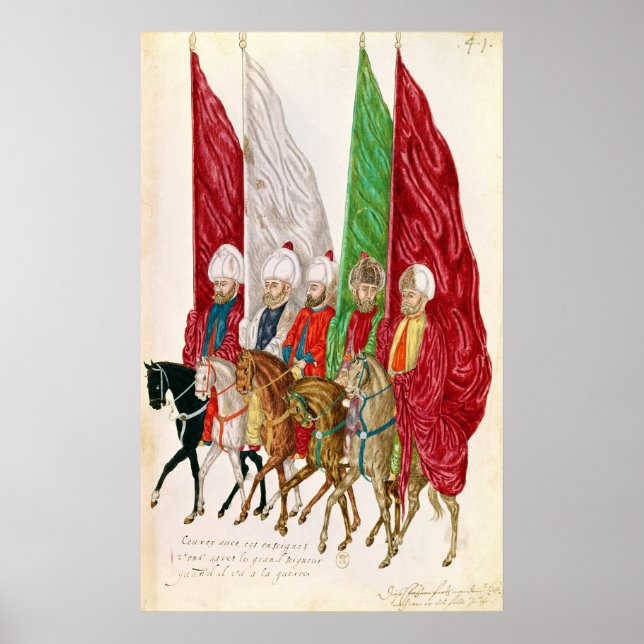 Poster Hommes avec normes Suivant le Seigneur à (Devant)