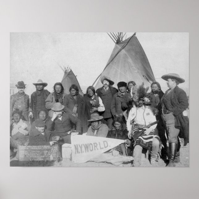 Poster Hommes blancs (dont Buffalo Bill) et Lakota (Devant)