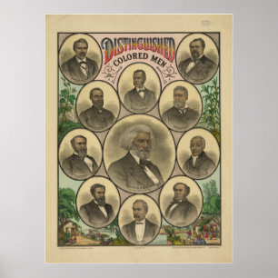 Poster Hommes de couleurs distingués Frederick Douglass