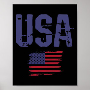 Poster Hommes Distants Femmes Enfants Patriotique 4 Juil