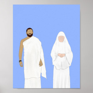 Poster Hommes et Femmes à la main du Hajj tiré