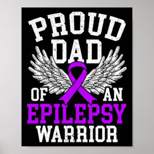 Poster Hommes Fier Papa D'Une Épilepsie Guerrière Epileps
