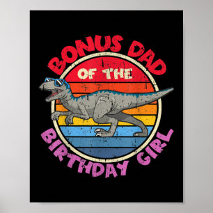 Poster Hommes Fille Anniversaire I Bonus Papa I Velocirap