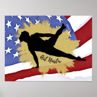 Hommes Gymnaste Silhouette Art - Drapeau américain
