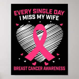 Poster Hommes Husbyn I Miss Ma Femme Pink Breast Cancer A