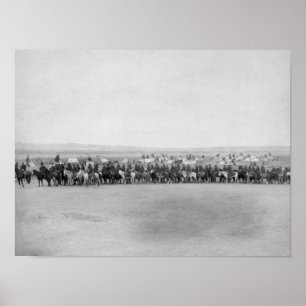 Poster Hommes militaires avec 70 scouts indiens lakota