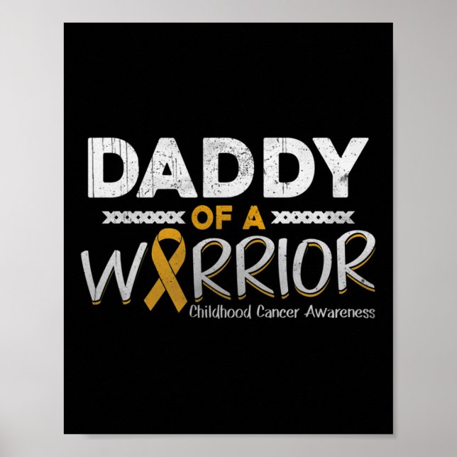 Poster Hommes Papa D'Un Guerrier Sensibilisation Au Cance (Devant)