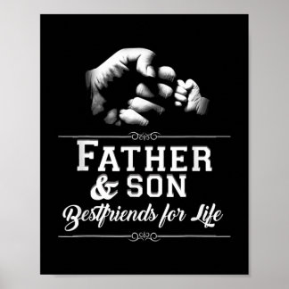 Poster Hommes Père Fils Amis Poing Bump Papa's Père
