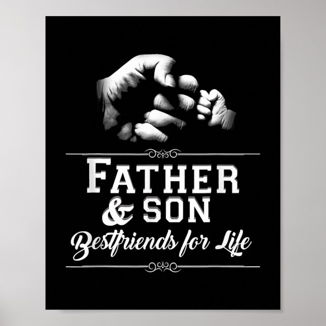 Poster Hommes Père Fils Amis Poing Bump Papa's Père (Devant)