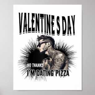 Poster Hommes pour anti-Valentine's Day Enked Man Tattooe