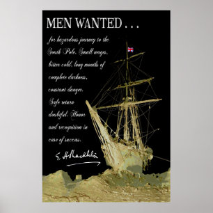 Poster Hommes Recherché pour l'exploration du pôle Sud - 