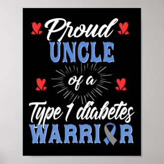 Poster Hommes T1D Fiers Oncle Diabète Sensibilisation Typ