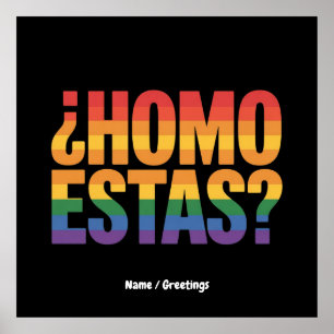 Poster Homo Estas Espagnol Mexicain Funny Gay pride Mois