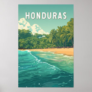 Poster Honduras Illustration Voyage Art Vintage