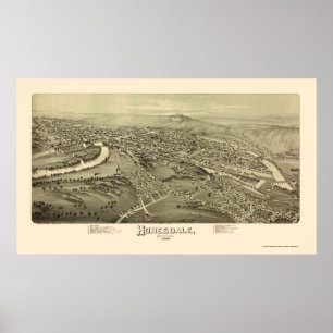 Poster Honesdale, PA Carte panoramique - 1890