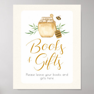 Poster Honey Bee Books And Gifts Baby Shower Table Sign