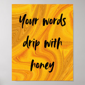 Poster Honey Drip Art Print in Gold