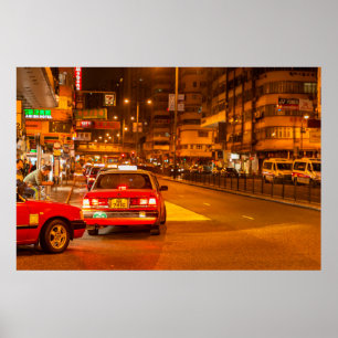 Poster Hong Kong calme scène de voyage de nuit à Mong k