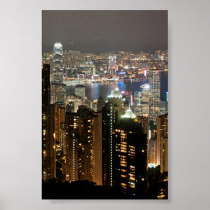 Poster Hong Kong Night Skyline from Victoria Peak