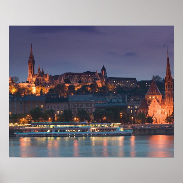 Poster HONGRIE, Budapest : Colline du Château, Église cal (Devant)