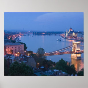 Poster HONGRIE, Budapest : Pont Szechenyi (Chaîne), 2