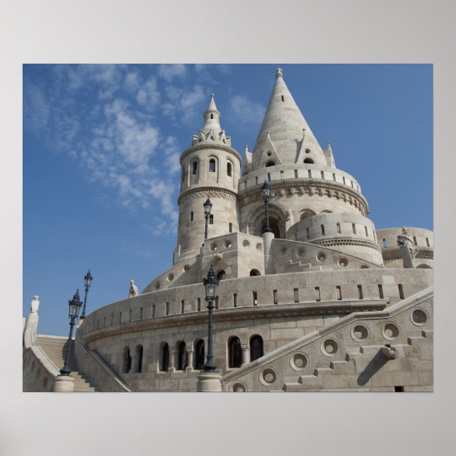 Poster Hongrie, capitale de Budapest. Buda, Château 2 (Devant)