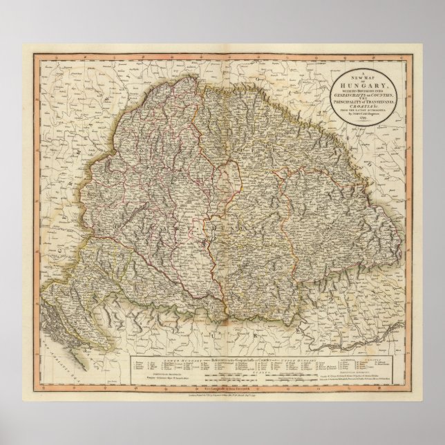 Poster Hongrie, Transylvanie, Croatie (Devant)