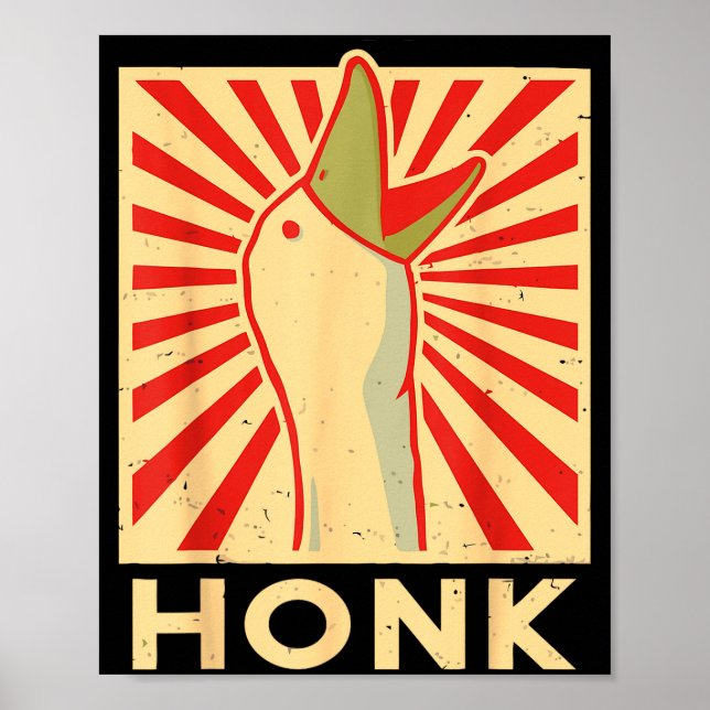Poster Honk Goose - Funny Duck Chicken Meme Idea  (Devant)