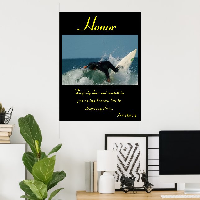 Poster Honneur chevauche les vagues de la maîtrise athlét (Bureau à domicile)