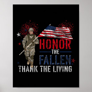 Poster Honneur Le Fallen Merci Le Drapeau Living Us