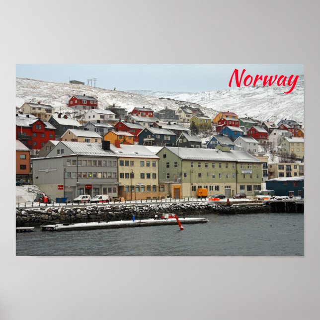 Poster Honningsvåg, Norvège (Devant)