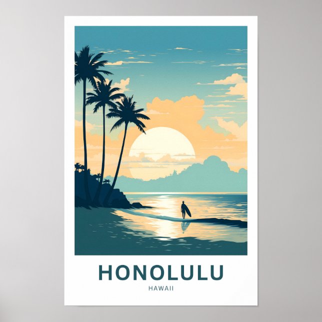 Poster Honolulu Hawaii (Devant)