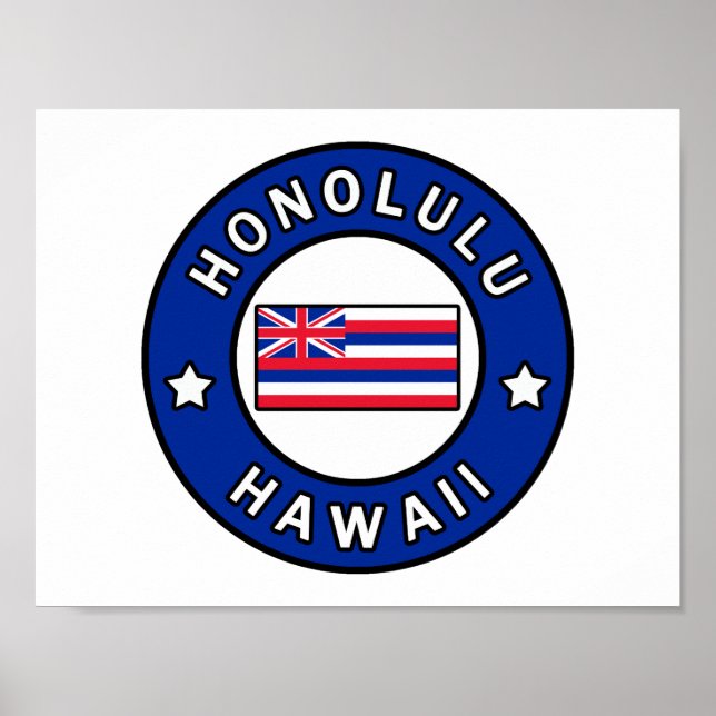 Poster Honolulu Hawaii (Devant)