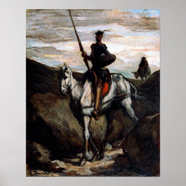 Poster Honore Daumier Don Quichotte dans les montagnes (Devant)