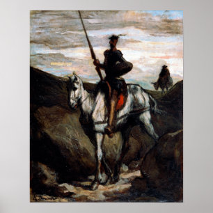 Poster Honore Daumier Don Quixote in the Mountains