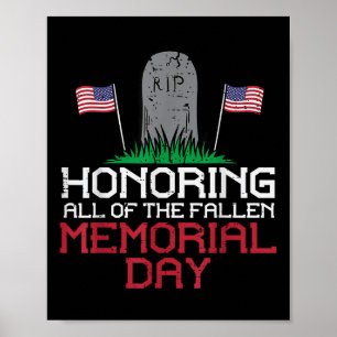 Poster Honorer Toute La Fallen Headstone Memorial Day