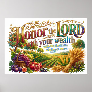 Poster Honorez Dieu en premier avec vos richesses toujour