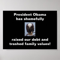 Honte sur l'affiche photo du président Obama Bald