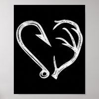 Hook Antler Coeur Love Pêche Chasse Poisson Deer H