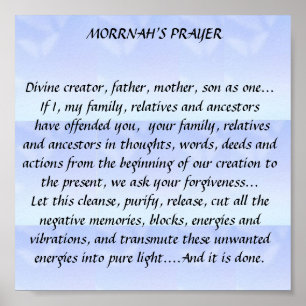 Poster HO'OPONOPONO MANTRA (Hawaïen)