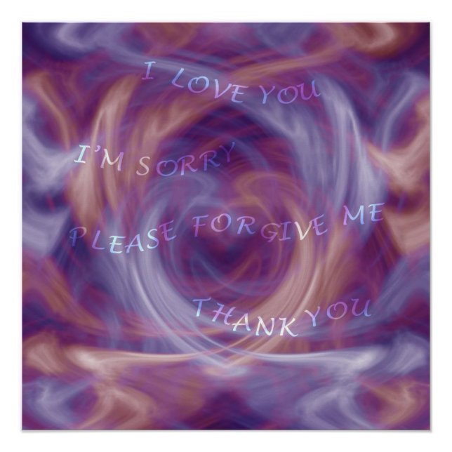 Poster Ho'oponopono Purple Smoke (Devant)