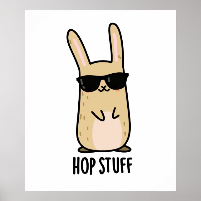 Poster Hop Stuff Funny Lapin Lapin Pun (Devant)
