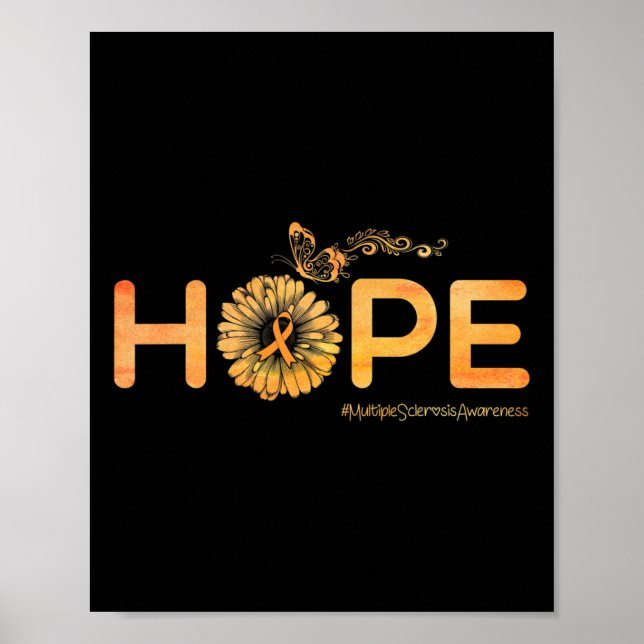 Poster Hope Butterfly Multiple Sclerosis Cadeaux de sensi (Devant)