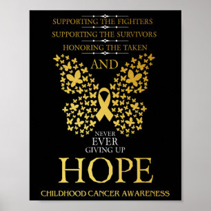 Poster Hope Chilhood Cancer Awareness Gold Ribbon