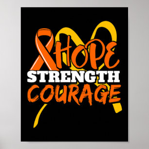 Poster Hope Force Courage Leucémie Cancer Sensibilisation