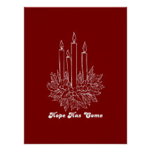 Hope Has Come Christmas Candle Illustration